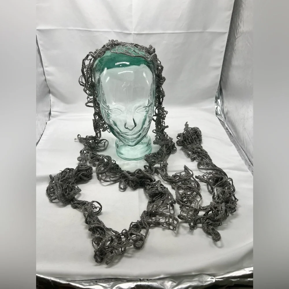 Handcrafted Gray Crochet Scarf